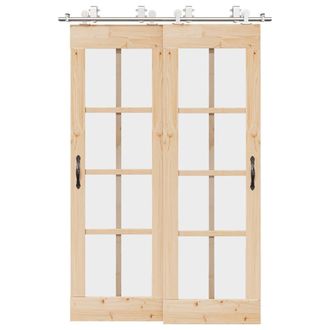 Berkfield Home Sliding Door Hardware Kit 183 cm Stainless Steel Silver
