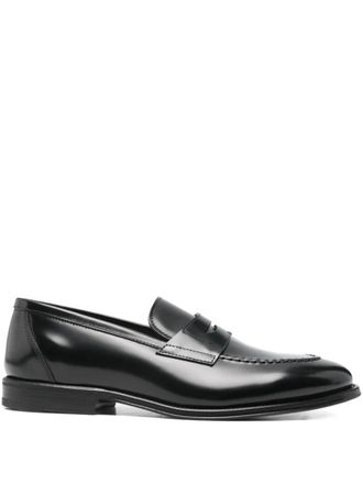 Henderson Baracco penny-strap stitch-detail loafers - Black