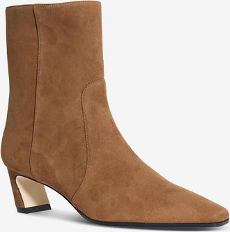 Stuart Weitzman Wildleder-Stiefeletten mit Blockabsatz Stassi 50