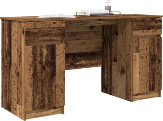 vidaXL Desk with Drawer Old wood 140 x 49 x 76 cm Engineered wood Vidaxl