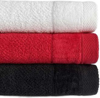 OEM Juego De 3 Toallas Vito 70x140 Blanco/rojo/negro 550g 100% Algod&oacute;n