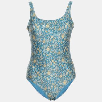 Zimmermann Blue Floral Print Jersey One-Piece Carnaby Swimwear