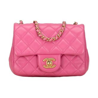 Chanel Pre-owned Vintage Quilted Leather Flap Bag - Dames - Vintage Schoudertas - Roze - ONE Size - Leer - Vintage