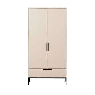 Woood Armario de 2 puertas y 1 caj&oacute;n de madera - Beige