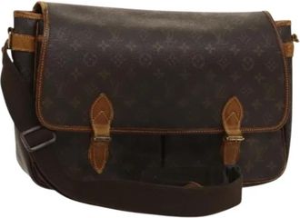 Louis Vuitton Tweedehands Canvas Louis Vuitton tassen - Dames - Vintage Schoudertas - Bruin - ONE Size - Leer - Vintage