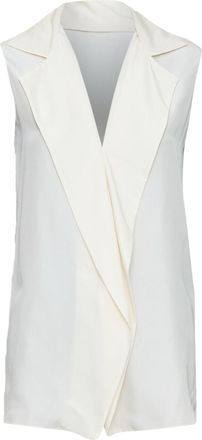 Lanvin 2015 Cream Silk Sleeveless Top