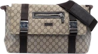 Gucci Pre-owned Cross Body Bags, female, Beige, Size: ONE SIZE Pre-owned Canvas Crossbody Bag