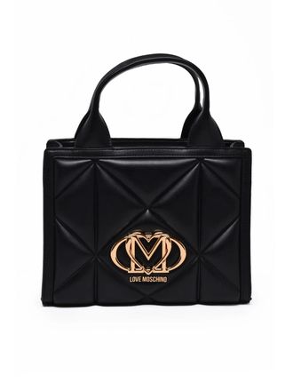 Love Moschino Black Polyurethane Quilted Handbag
