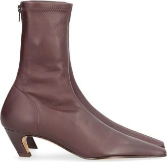 Khaite Schoenen, Dames, Rood, 36 EU, Leer, Arizona Stretch Enkellaars