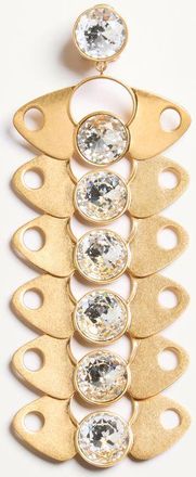 Valentino Garavani Mono Orecchino Pages in Metallo e Cristalli Donna ORO/CRYSTAL UNI