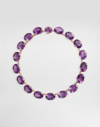 Dolce & Gabbana Anna Necklace In 18-carat Red Gold With Amethysts And Diamonds - Woman Necklaces Red Onesize