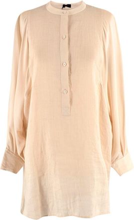 Joseph Button Up Beige Silk Blend Tunic Size XS