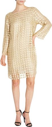 Bruuns Bazaar Kleedjes, Dames, Geel, M, Polyester, Elegante Bloemen Geborduurde Gouden Jurk