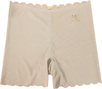 Generic Womens Stretchy Leggings Tummy Control Yoga Pants Womens Ice Silk Shorts for Layering with Ruffled Edges Plus Size Workout Tights for Women 3X (Beige,