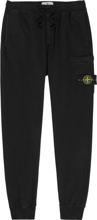 Stone Island Logo Tapered-leg Cotton Sweatpants - Black - XL