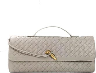 Generic Woven Crossbody Bags for Women,Handwoven Small Purses for Women, Trendy Shoulder Bag womens crossbody bag, long bag (Gray)