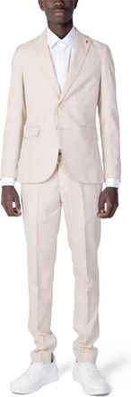 Mulish Beige Linnen Blend Blazer - Heren - Business pakken - Beige - XL - Linnen - Kostuums