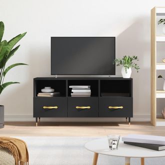 vidaXL Vidaxl - Mueble De Tv Madera De Ingenier&iacute;a Negro 102x36x50 Cm