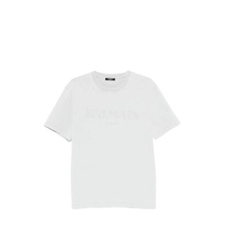 Balmain Embroidered Logo T-Shirt - male - Balmain - T-Shirts - Gray - L - Tops