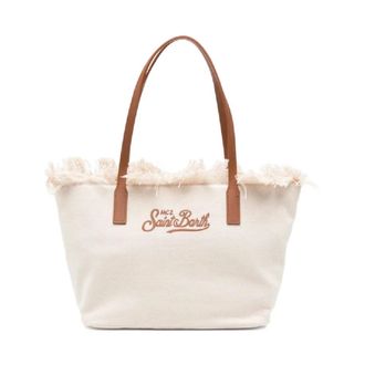 Saint Barth Tote Bags, female, White, Size: ONE SIZE City Bag Mid Fringe Shoulderbag