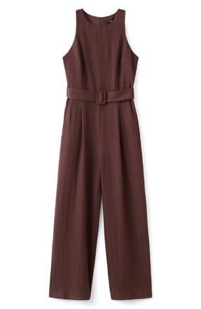Mango Sleeveless Belted Jumpsuit in Brown at Nordstrom, Size Xx-Small