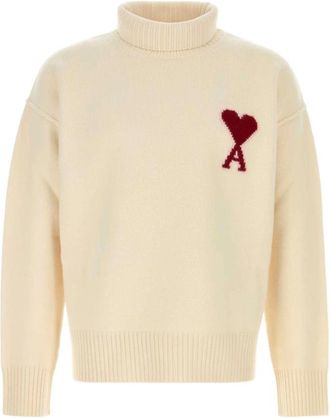 Ami Turtleneck Sweater - Heren - Coltruien - Wit - XL - Wol - Truien & Vesten