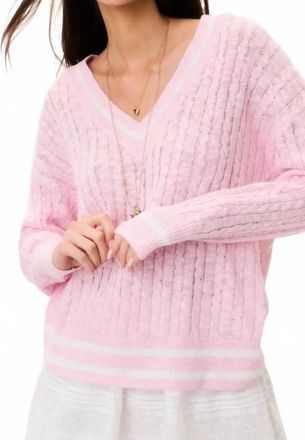 LoveShackFancy Jessanna Pullover Sweater In Polo Blush