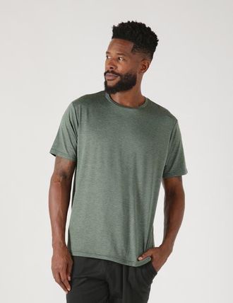 Glyder Salton 2.0 Short Sleeve in Smoky Basil Stripe at Nordstrom, Size Xx-Large