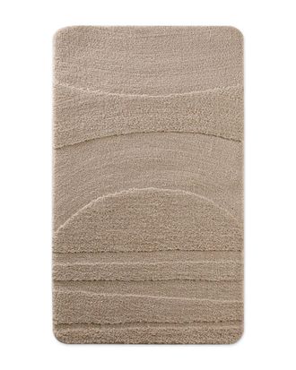Wecon Home Alfombra de ba&ntilde;o en relieve beige arena 80x150