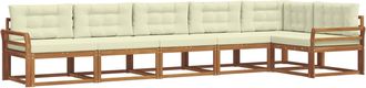 vidaXL Conjunto De Sof&aacute;s De Exterior 6 Uds. Natural Y Crema Vidaxl