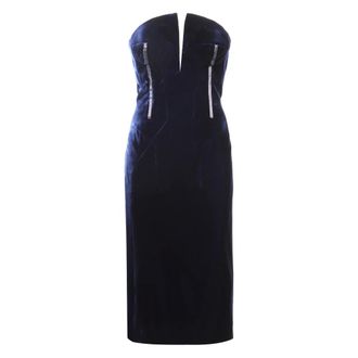 Tom Ford Kleedjes, Dames, Blauw, S, Rayon, Velvet Dress