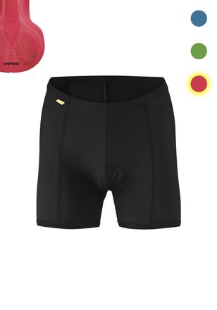 Gonso Fahrradhose GONSO Sitivo U W, Damen, Gr. 34, Normalgr&ouml;ssen, schwarz (rot), 92% Polyamid, 8% Elasthan, Hosen Fahrradhose, Damen Fahrradunterhose, Radho