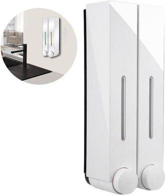 OEM Dispensador De Jab&oacute;n - Bomba De Jab&oacute;n - 2 Dep&oacute;sitos - 2 X 420 Ml - Montaje En Pared - Bomba De Jab&oacute;n Colgante - Ba&ntilde;o - Ducha - Blanco