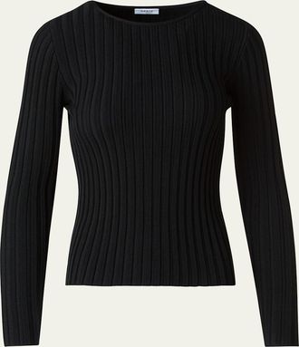 Akris Reverse Rib Knit Crewneck Sweater