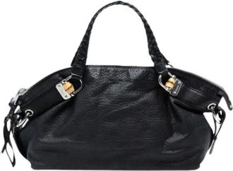 Gucci Pre-owned Handbags, female, Black, Size: ONE SIZE Pre-owned Vintage Leather Tote