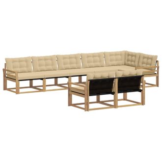 vidaXL Conjunto De Sof&aacute;s De Exterior Con Coj&iacute;n 8 Pcs Y Beige Vidaxl