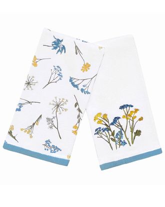 Lenox Set Of 2 Wildflowers Embroidered Kitchen Towels