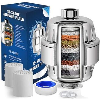 OEM [mai Usato]filtro Doccia, Filtro Doccia Universale A 15 Stadi, Anti-cloro, Purificatore Multistadio Con Nuova Cartuccia Di Declorazione. Rimuove Cloro