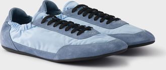 Prada Collapse Re-Nylon and suede elasticized sneakers