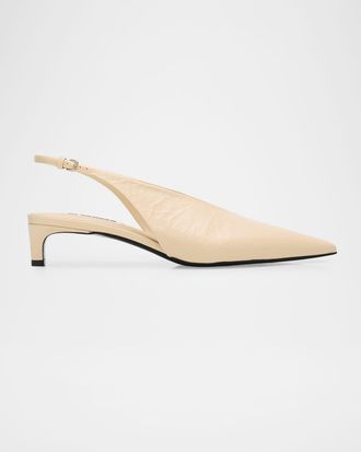 Jil Sander 35mm Leather Slingback Pumps