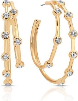 Ettika Double Dotted Hoop Earrings in Gold at Nordstrom Rack