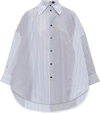 Marni Shirt met streepjespatroon - Dames - Overhemden - Grijs - S - Katoen - Overhemden