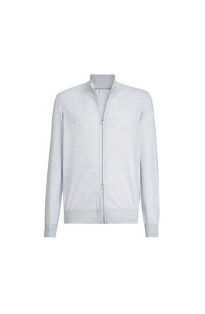 Brunello Cucinelli Cashmere and silk cardigan in Pale Blue at Nordstrom, Size 54 It