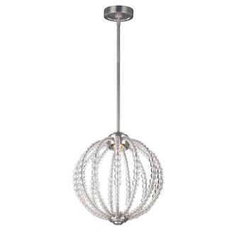 Loops 1 Bulb Ceiling Pendant Light Fitting Satin Nickel LED 8W Bulb in Metallics