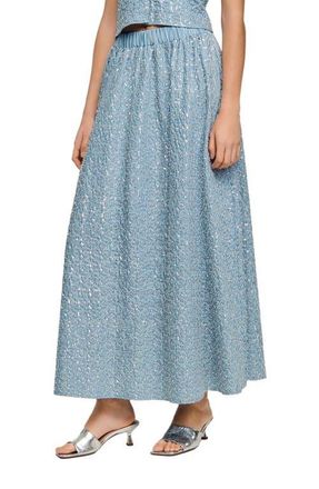 Sandro Long sequined skirt in Blue at Nordstrom, Size 38 Eu