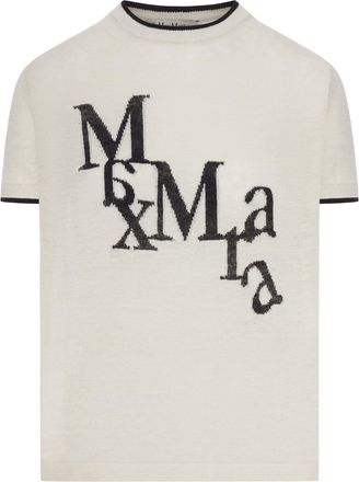 Max Mara NORDIC LINEN SWEATER WITH FRONT GRAPHICS - Smaxmara - Woman