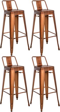 Clp Clp - Set De 4 Taburetes Mason Met&aacute;licos Cobre