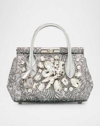 Dolce & Gabbana Marlene Day Mini Embellished Brocade Top-Handle Bag