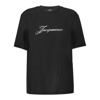 Jacquemus Cotton T-shirt With Logo - female - Jacquemus - T-Shirts - Black - XS - Tops