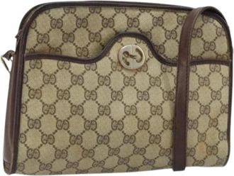 Gucci Pre-owned Vintage Schoudertas - Dames - Vintage Schoudertas - Beige - ONE Size - Leer - Vintage